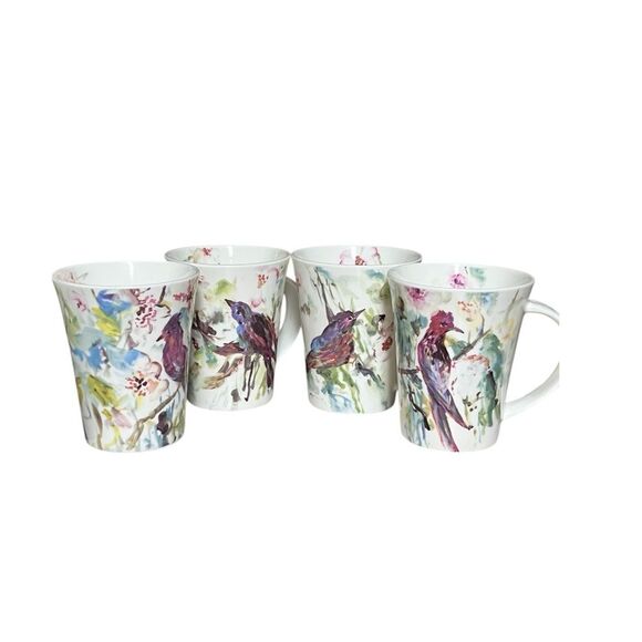 Set of 4 Kathy Ireland Designs “Jardin” Coffee Tea Milk Mug - Picture 1 of 9